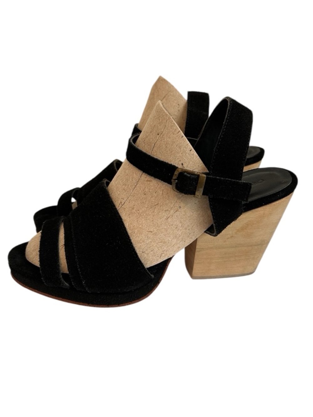 Creatures of Comfort Black Suede Block Heel Sandals 7 1/2 - Indie, Fashion,